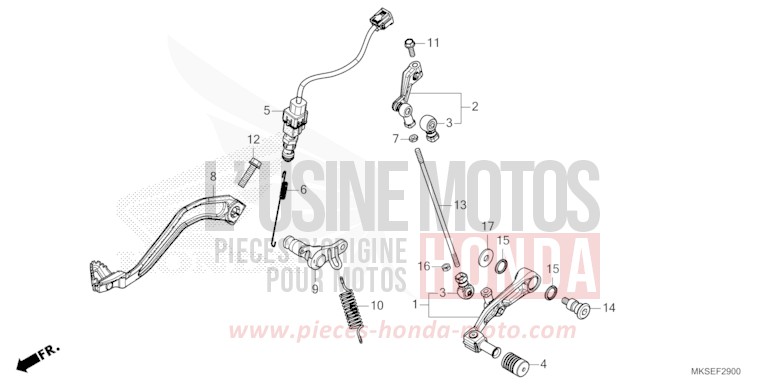 PEDAL von Africa Twin Mechanik DARKNESS BLACK METALLIC (NH463) von 2021